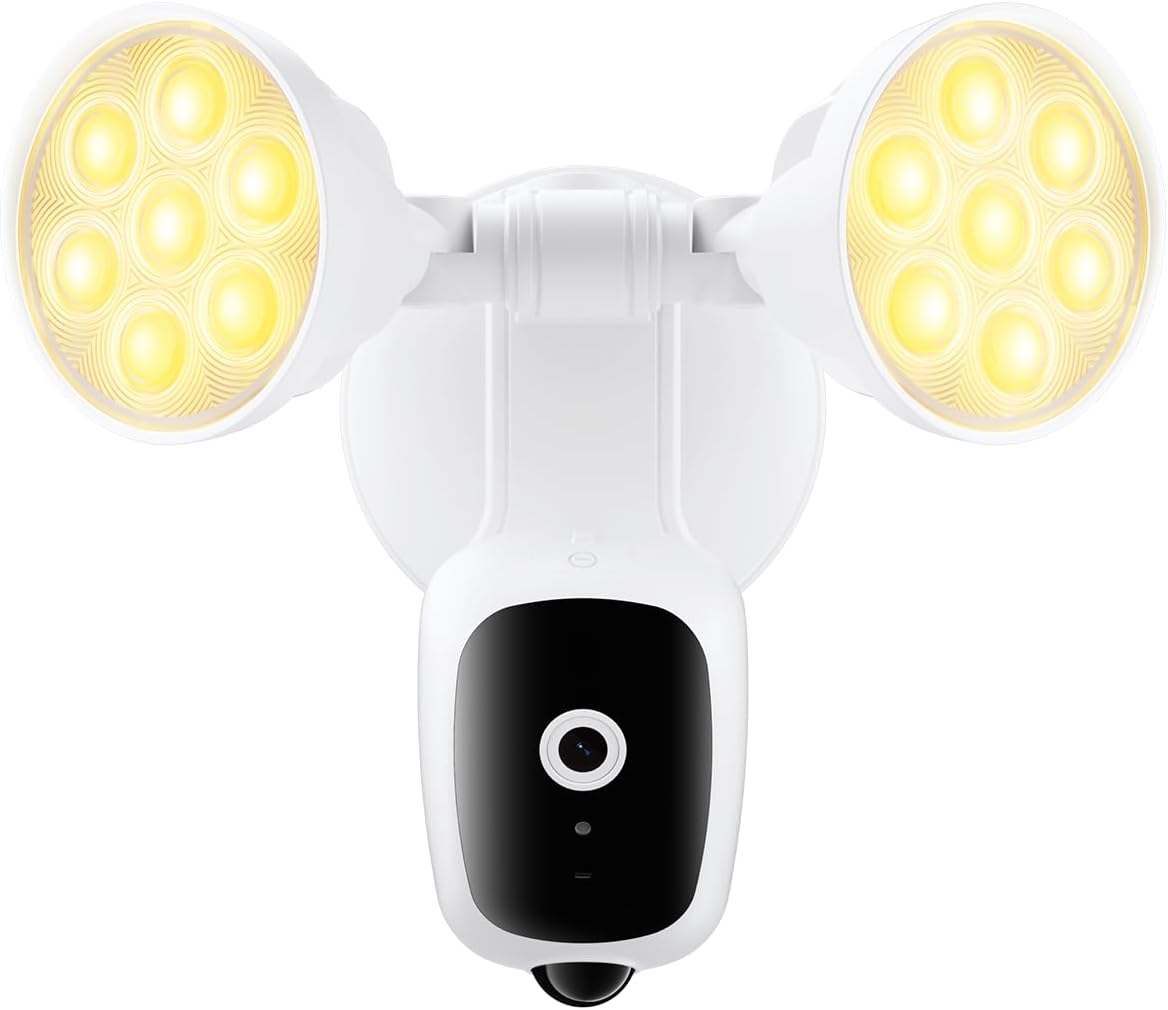 2K Floodlight Camera, 3000K Hardwired Smart Security Camera Outdoor