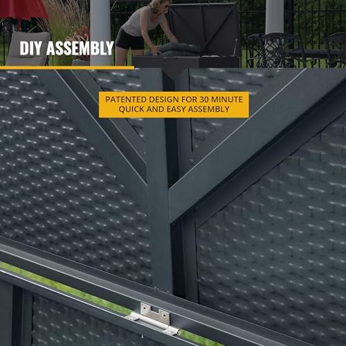 Arrow 4' x 2' x 2' Spacemaker Anthracite 134 Gallon Hot-Dipped Galvanized Steel Storage Deck Box