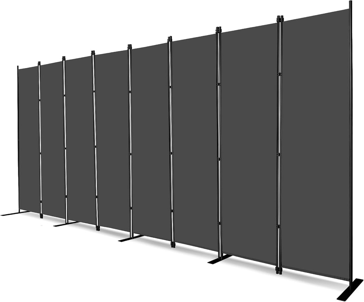 MAYOLIAH 8 Panel Room Divider 6ft Tall Freestanding Privacy Screen 160'' W