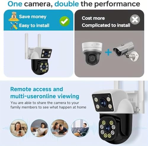 eversecu dual lens linkage 6mp wifi ptz security, package contents