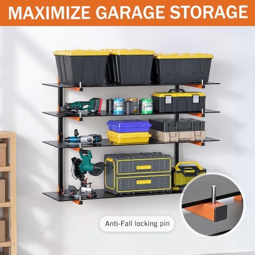 Lumber Storage Rack Wall Mount, Foldable 8-Level Wood Storage Rack