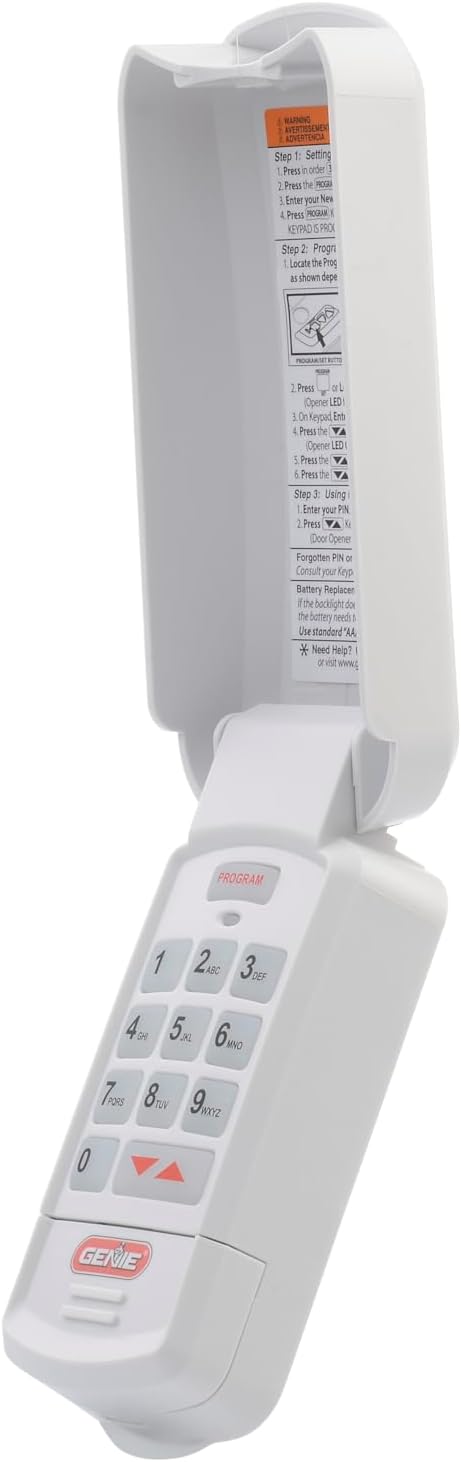 genie garage door opener wireless keyless keypad, side view