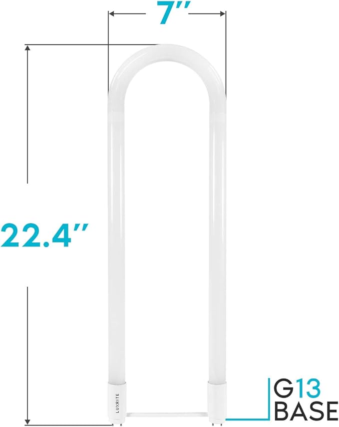 LUXRITE U Bend LED Tube Light, T8 T12, 3000K Soft White, 2000 Lumens, (6 Pack)
