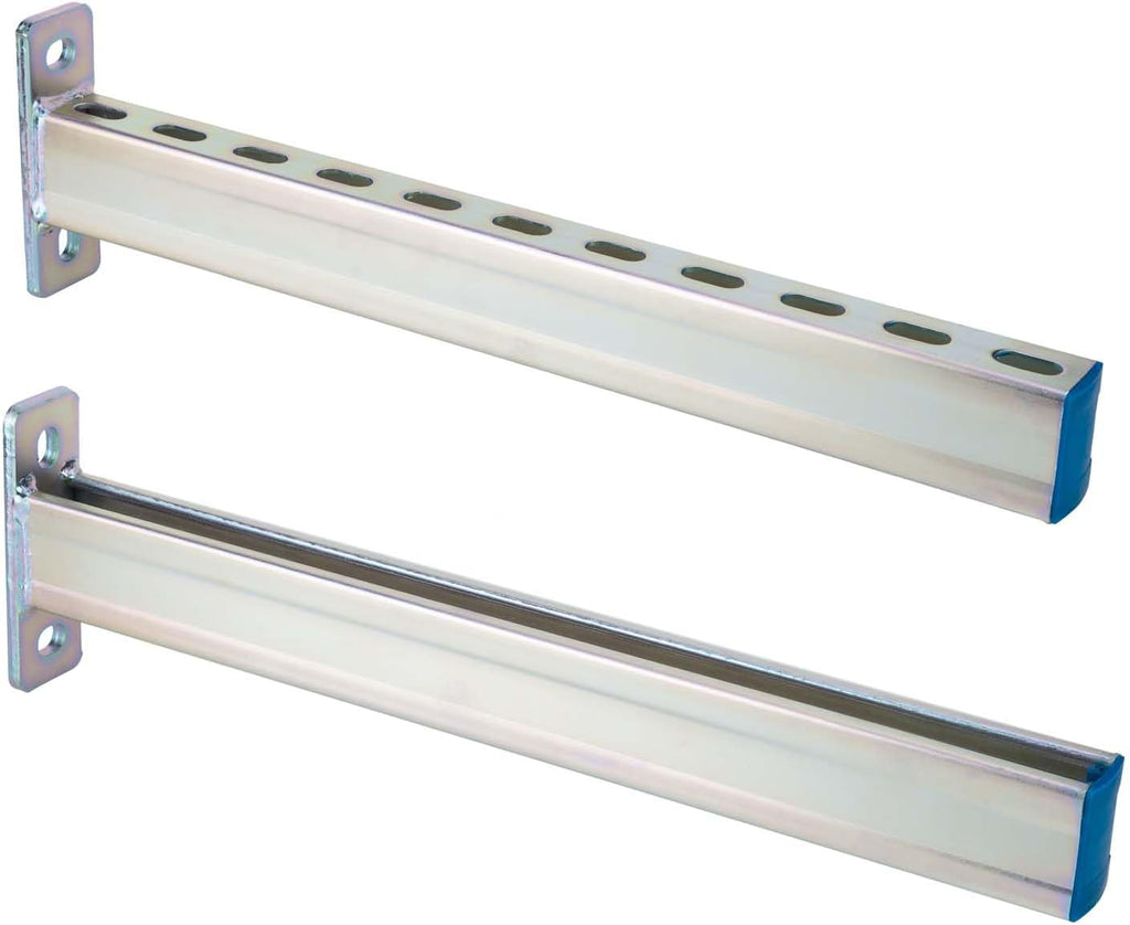 2 Pack Steel Shelf Bracket,DIY Bracket,Display Bracket,Tool Shelf Support,DIY Projects,Metal Strut Channel, Slotted,Pipe Suppor,Galvanized Coating,22 in Length.