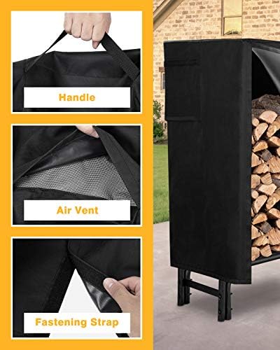 GASPRO 8FT Firewood Rack Outdoor with Waterproof Cover