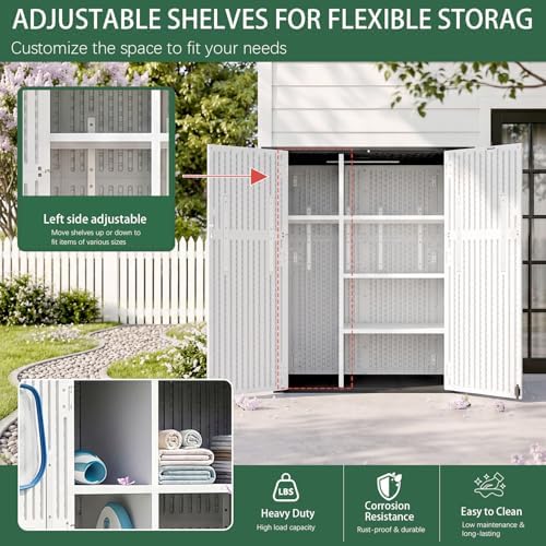 Outdoor Storage Shed Resin Waterproof Storage Cabinet for Patio Garden
