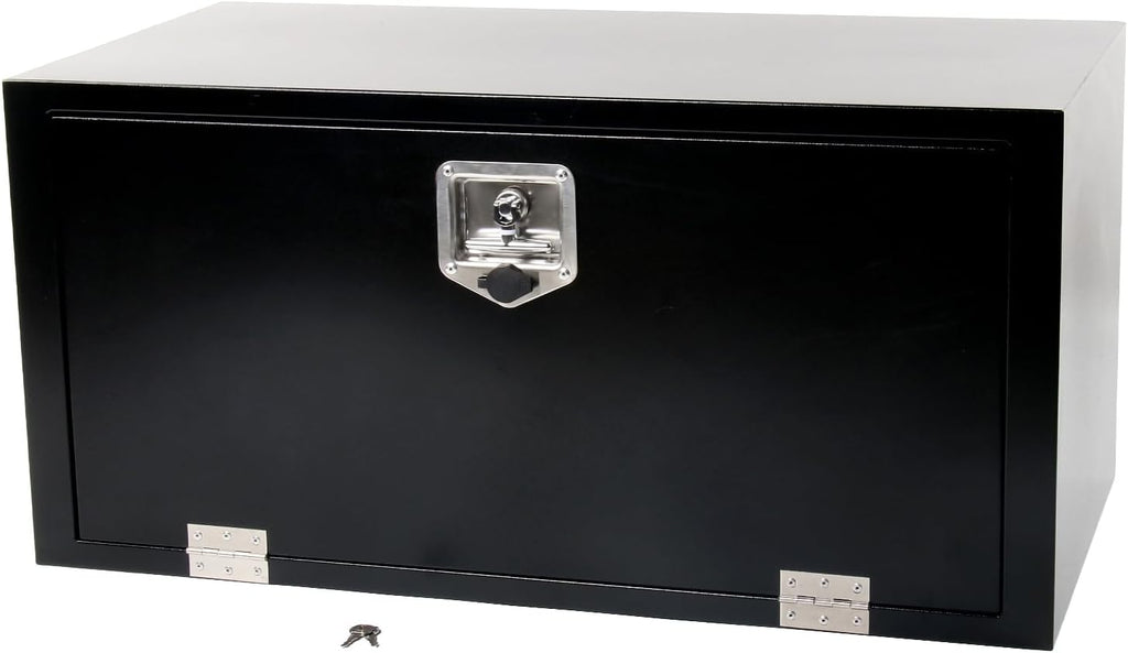 36'' Heavy Duty Truck Tool Box Steel for UnderBed Trailer Outdoor Car with Lock and Key - 36 x 18 x 18 Inch Black Underbody Toolbox