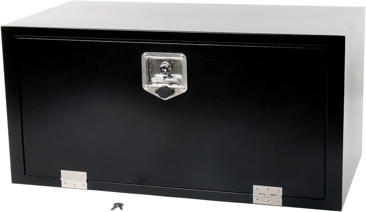 36'' Heavy Duty Truck Tool Box Steel for UnderBed Trailer Outdoor Car with Lock and Key - 36 x 18 x 18 Inch Black Underbody Toolbox