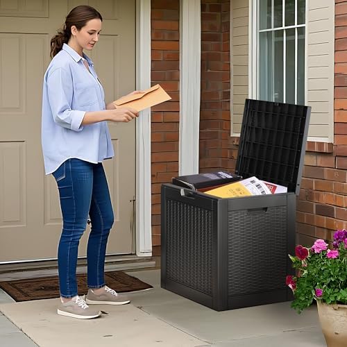 Outdoor Storage Box Waterproof, 35 Gallon Deck Box for Patio Storage