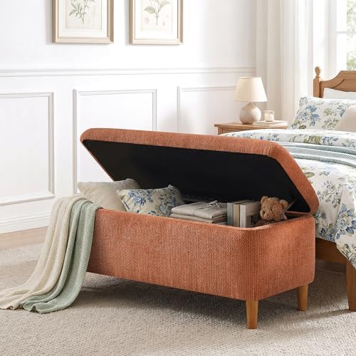 39.4" Ottoman with Storage Upholstered Storage Bench for Living Room