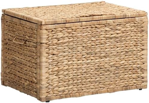 eHemco Storage Trunk with Metal Frame, Natural, 23.3 by 16.5 by 15.2 Inches