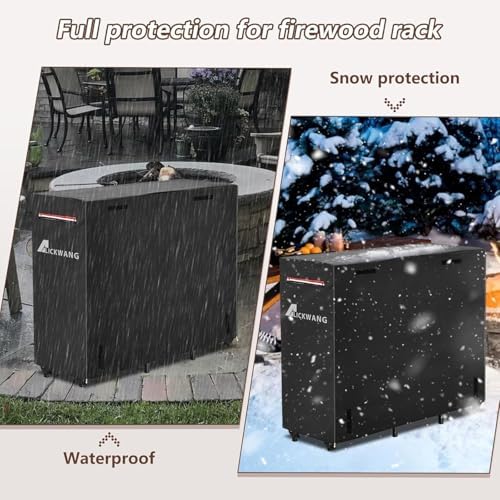 Outdoor Waterproof 5ft Firewood Rack Cover with Zipper