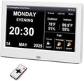 2025 Digital Clock with Weather Forecast & Temperature/Humidity Large Display