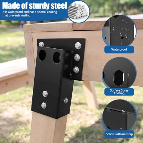Kotiva Heavy Duty 4x4 Post Bracket for Tripod Deer Stand(Set of 8)