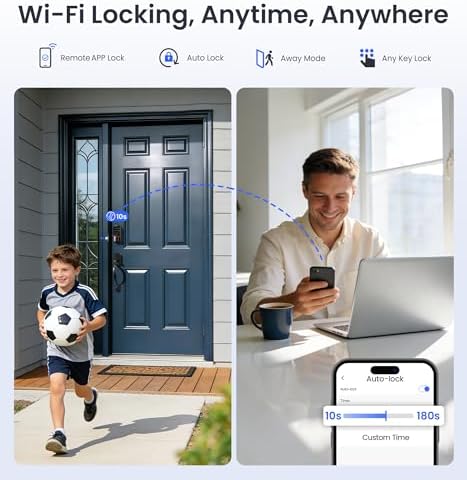 Veise VE027 WiFi Smart Lock Fingerprint Keyless Entry Deadbolt Matte Black