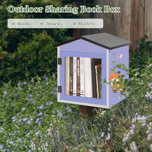 Outdoor Library Outdoor Book Box Storage, 13x11x16 Inch
