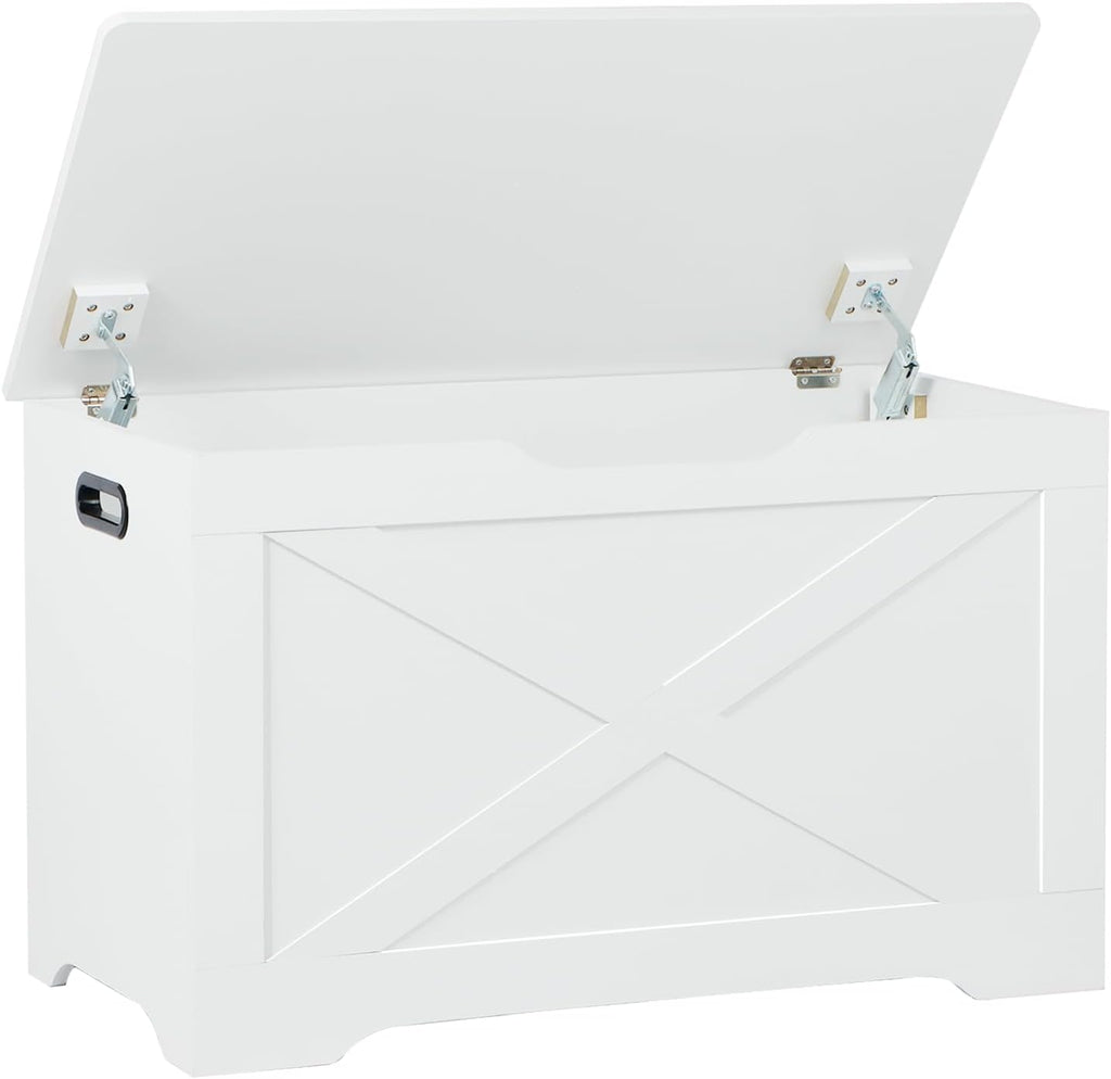 Timberer 31.5" Storage Chest, Wooden Storage Bench, Entryway Shoes Bench