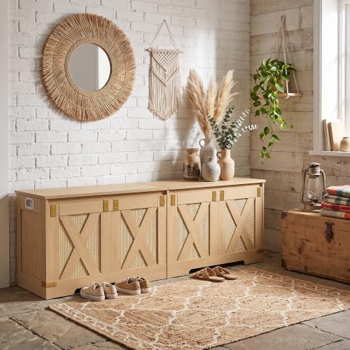 Hzuaneri 59" Boho Storage Chest and Bench | 70 Gal | 330lb Seat