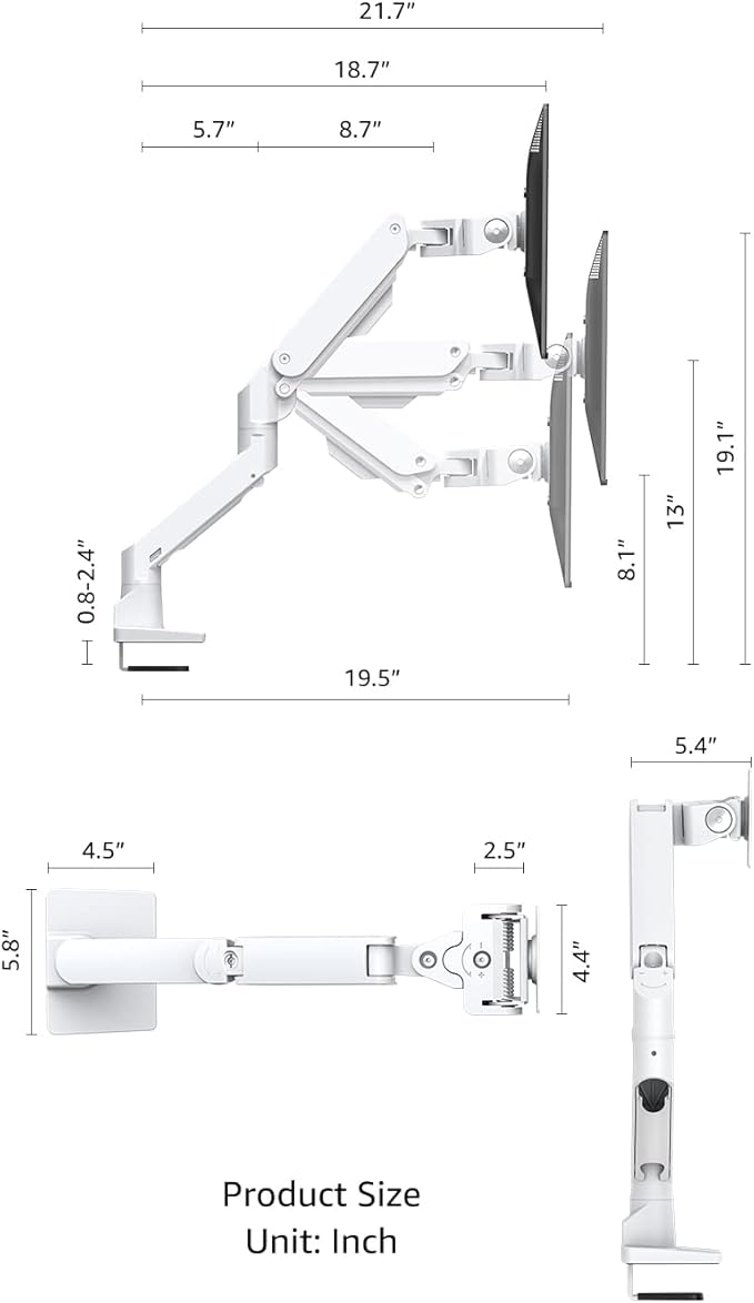 BEWISER Heavy Duty Monitor Arm Mount