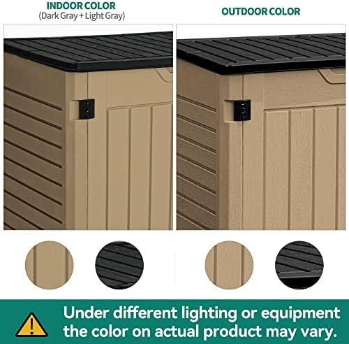 YITAHOME Outdoor Resin Storage Sheds, 39 in Height Lockable Waterproof Horizontal Shed w/o Shelf, Easy to Assemble Shed Storage for Garden Tools, Brown