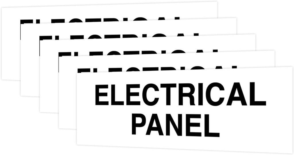 all quality basic electrical panel sign (5 pack), side view