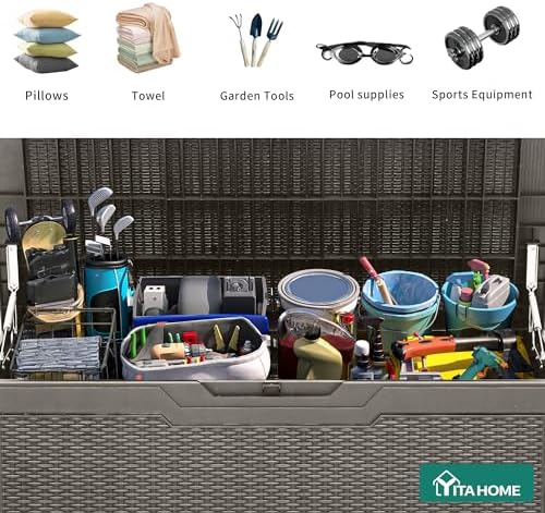 YITAHOME 100 Gallon Resin Deck Box