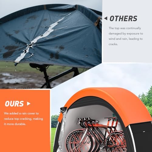 Upgraded Bike Tent with Rain Cover, Outdoor Storage Shed for 2-3 Bikes
