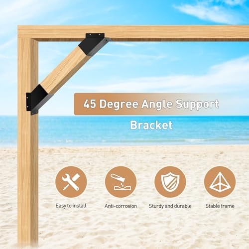 8 Pcs Pergola Angle Support Bracket,Reinforced 45-Degree Angle Bracket