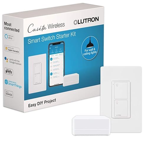 Lutron Caseta Original Smart Light Switch Kit w/ Wall Plate and Smart Hub