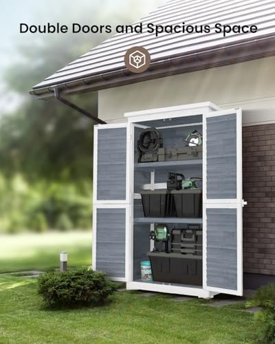 Bealife 63.2" Outdoor Storage Cabinet with Double Doors - Grey