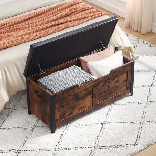 GAOMON 39.4" Storage Chest, Storage Bench with Safety Hinge
