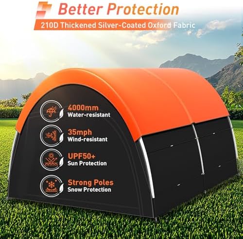 Upgraded Bike Tent with Rain Cover, Outdoor Storage Shed for 6-10 Bikes