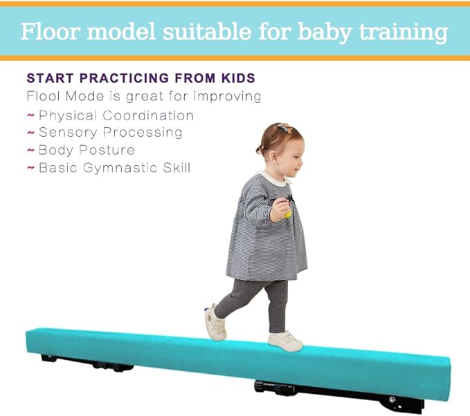 Adjustable&Foldable Gymnastics Balance Beam, 6FT/8ft High-Low Level Floor