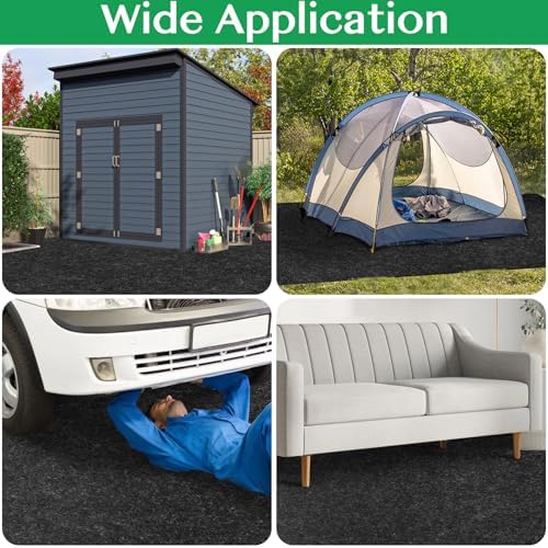 ToLanbbt Outdoor Storage Shed Floor Mat, 12 x 10 FT Waterproof Carport Mat, Washable Furniture Pad with Non Slip Backing for Dust, Oil, Protection, Storage Shed Not Included