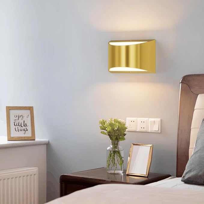 Aipsun Brushed Brass Wall Sconce Indoor Wall Lights Hardwired 1 Pack Up and