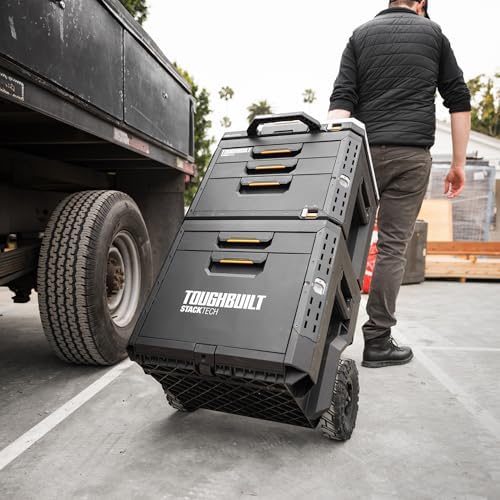 ToughBuilt StackTech 2 Drawer Rolling Locking Tool Box, 240 lb Capacity