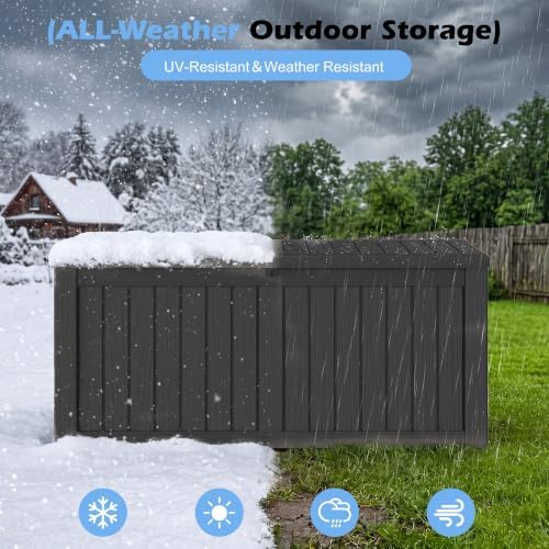 Outdoor Storage Box Waterproof, 155 Gallon Deck Box For Patio Storage