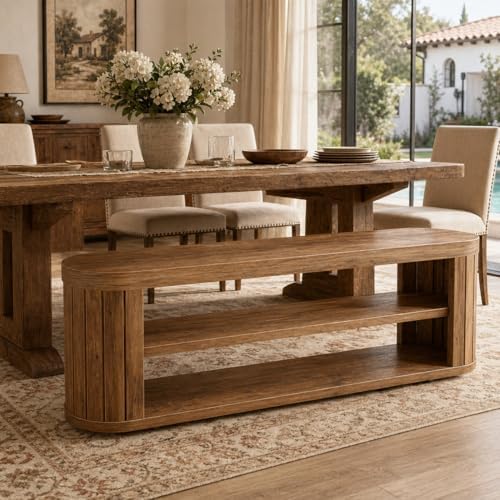 Tribesigns 47.2" 3-Tier Entryway Bench with Shoe Storage