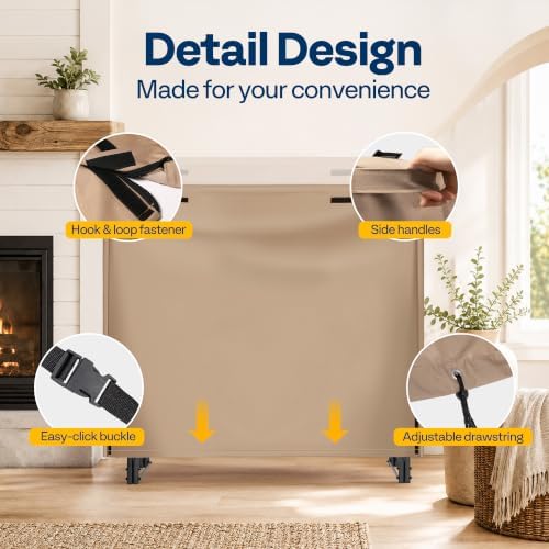 VIVOHOME 4ft Waterproof Outdoor Firewood Log Rack Cover, Brown