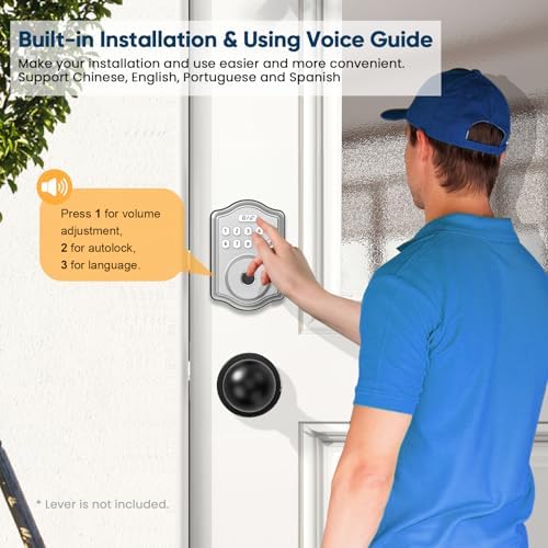 52HZ Fingerprint Door Lock, Keyless Entry Door Lock with Code