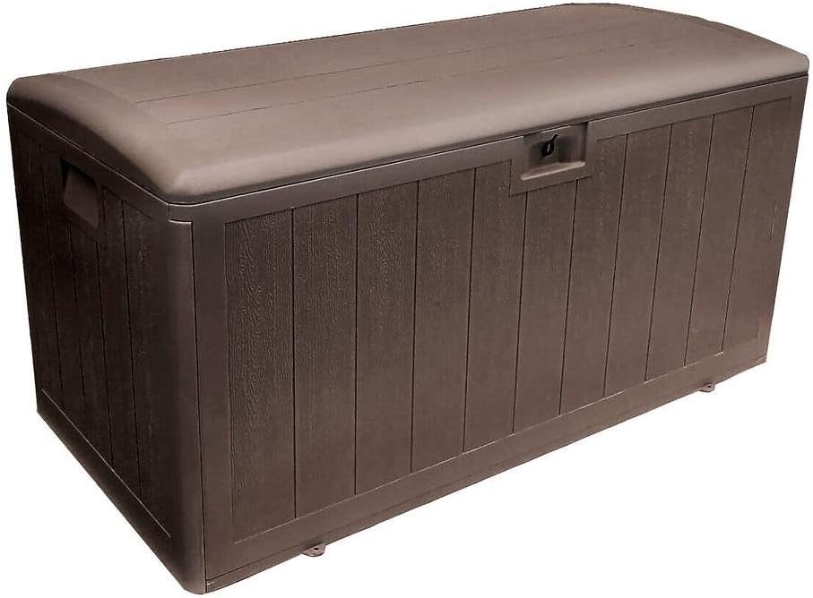 Plastic Development Group Outdoor Deck Box, Soft Close Lid, Java, 105 Gal