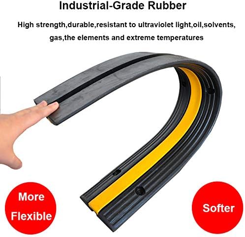 Reliancer 4 Pack 1-Channel Rubber Cable Protector Ramp Traffic Speed Bump
