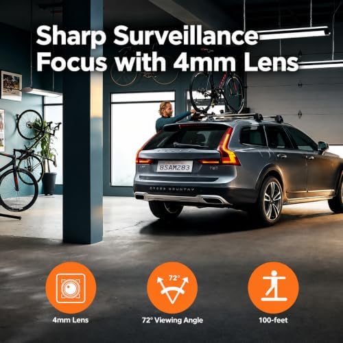 tigersecu 5mp metal long range security camera for, side view