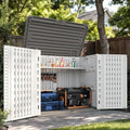 UDPATIO 34 Cu.Ft Resin Storage Shed,Horizontal Outdoor Shed,White