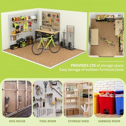 10x14 FT Metal Outdoor Storage Shed, Metal Tool Sheds