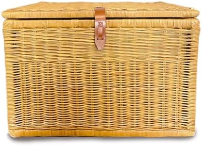 The Basket Lady Deep Wicker Storage Trunk, XL, Sandstone