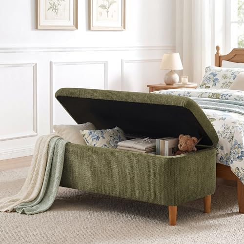 39.4" Ottoman with Storage Upholstered Storage Bench for Living Room