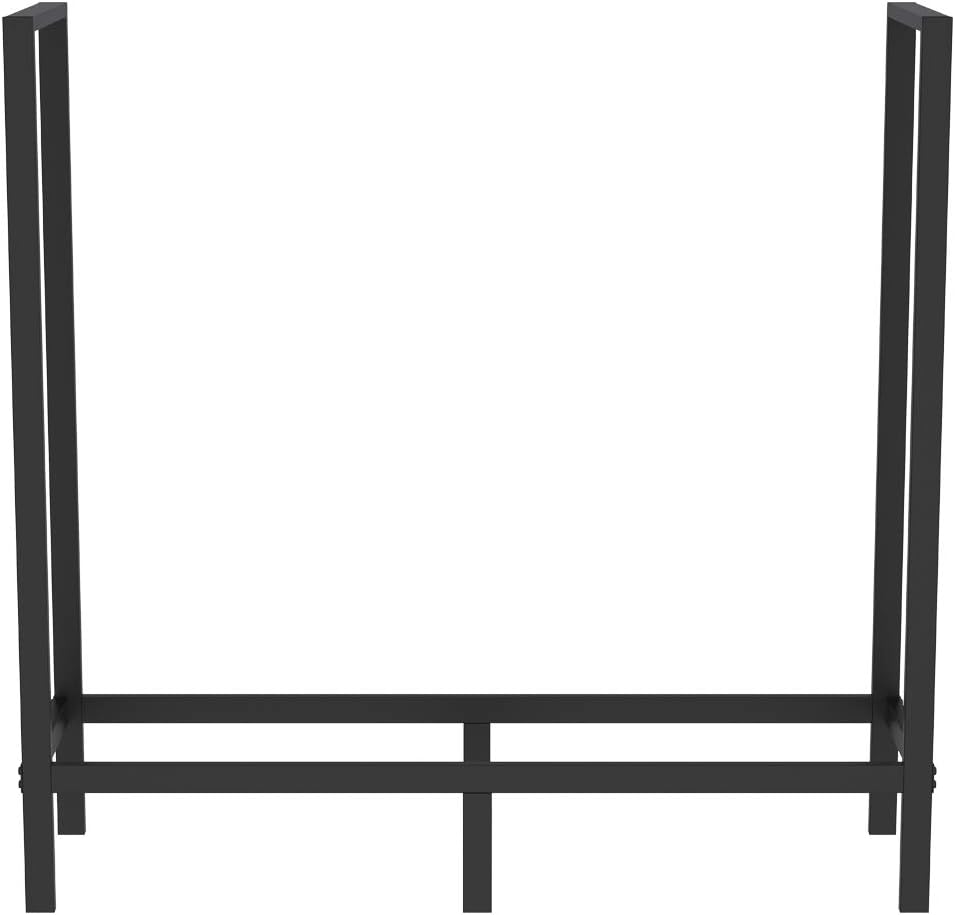 4ft firewood rack outdoor, heavy duty log holder, side view