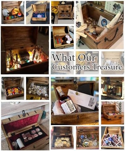Nautical Cove Wooden Pirate Treasure Chest with Lock & Skeleton Key Small