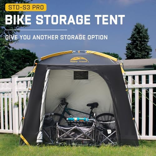 Happy Travel Bike Storage Shed Tent, Waterproof Portable Bicycle Cover Shed